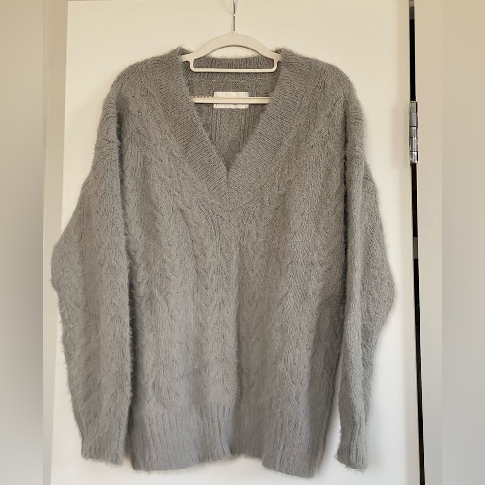 Grey V-Neck Sweater